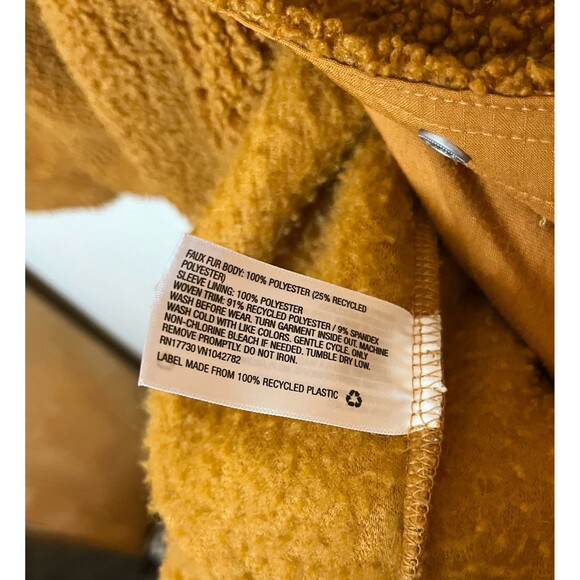 Goodfellow & Co Mens XL Rust Orange Sherpa Lined Snap Front Canvas Shirt - Picture 3 of 5